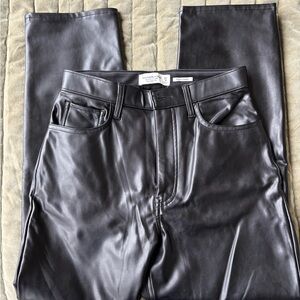 Women’s Black Faux Leather Jeans